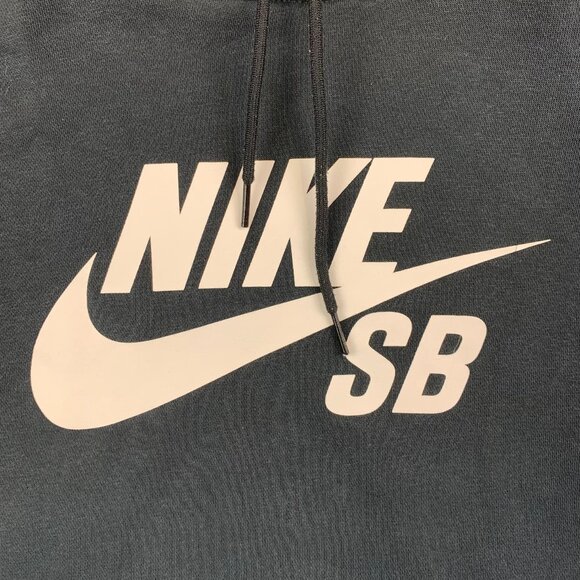 Nike Sb Mens Sweater Large Black Pullover Hoodie Long Sleeve Big Logo Skateboard - Picture 2 of 9